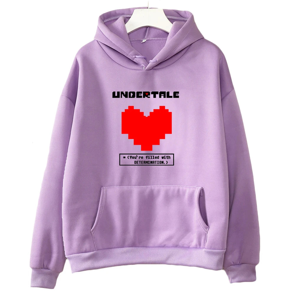 Undertale Game You're Filled with Determination Hoodies Women Casual Long Sleeve Sweatshirt for Winter/autumn Hooded Hoodie Girl
