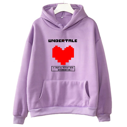 Undertale Game You're Filled with Determination Hoodies Women Casual Long Sleeve Sweatshirt for Winter/autumn Hooded Hoodie Girl