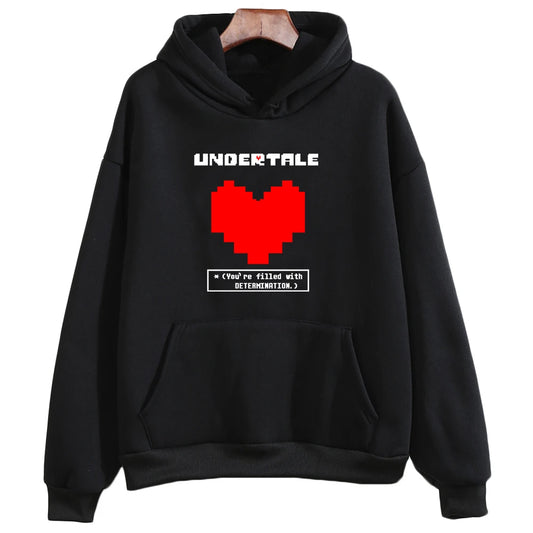 Undertale Game You're Filled with Determination Hoodies Women Casual Long Sleeve Sweatshirt for Winter/autumn Hooded Hoodie Girl