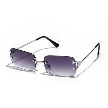 Ruiao 2025 rimless sunglasses UV400 fashion square metal glasses for men women designer man's brand sun shades for outdoor