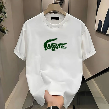 \ Summer Cotton Breathable T-shirt Men's Ins Trend Niche New Printed Loose Round Neck Versatile Commuter Top Men's Clothing