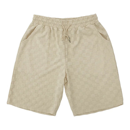 European and American Oversized Fashion Brand Men's Summer New Chessboard Plaid Loose Sports and Leisure Two-Piece Set