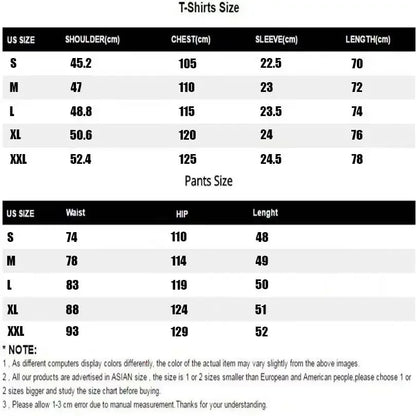 Summer Sports Men's Running Set Printed Top Casual T-shirt Shorts Two-piece Set Jogging Breathable Quick Drying Clothing