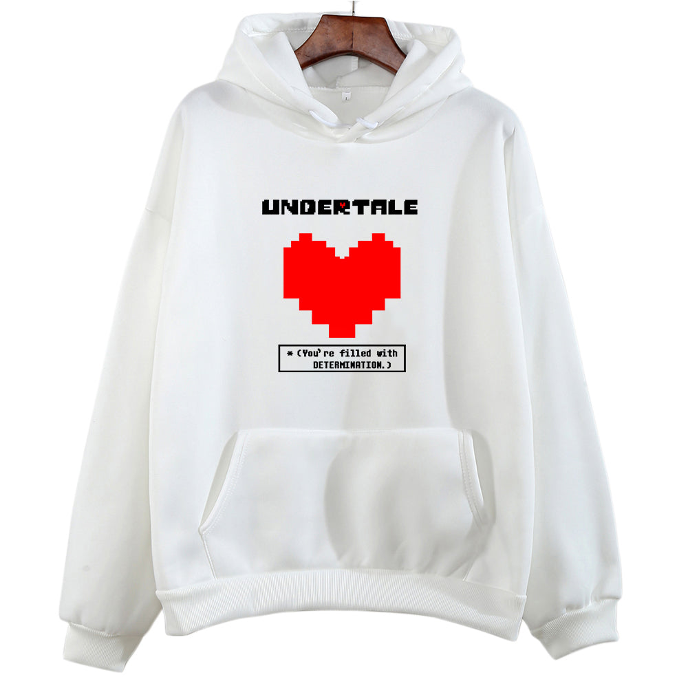 Undertale Game You're Filled with Determination Hoodies Women Casual Long Sleeve Sweatshirt for Winter/autumn Hooded Hoodie Girl