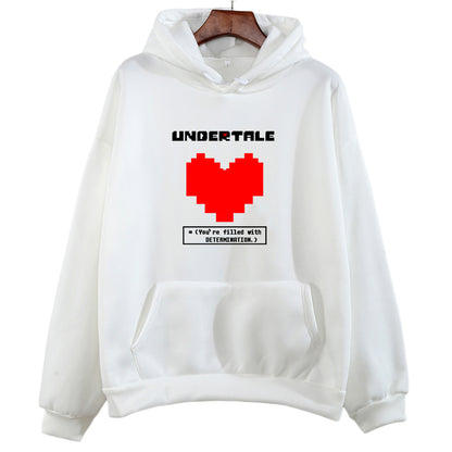 Undertale Game You're Filled with Determination Hoodies Women Casual Long Sleeve Sweatshirt for Winter/autumn Hooded Hoodie Girl