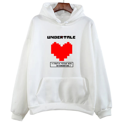Undertale Game You're Filled with Determination Hoodies Women Casual Long Sleeve Sweatshirt for Winter/autumn Hooded Hoodie Girl