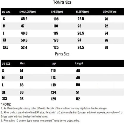 Men's short-sleeved t-shirt and shorts set, two casual and fashionable sports outfits, suitable for young people in summer